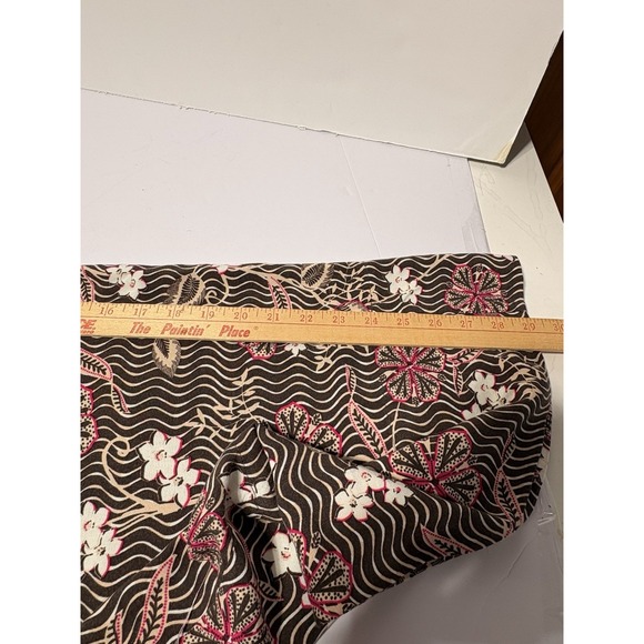 Denim 24/7 Women's‎ 22W Rayon Floral Wide Leg Pants Drawstring Waist Boho Brown - Picture 9 of 11